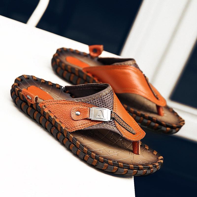 Men's casual leather slippers